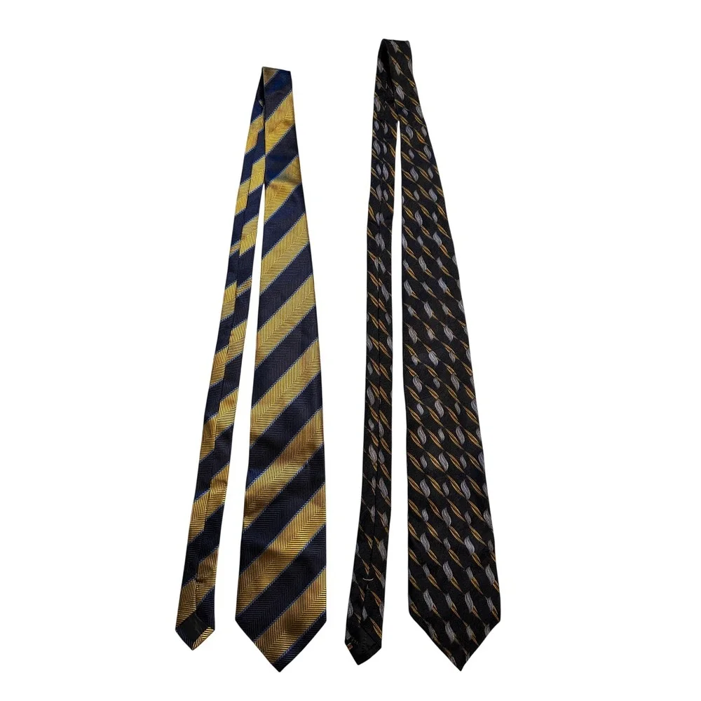 Jos A Bank Ferrell Reed Nordstrom Silk Tie Bundle Mens Gold Navy Black Patterned